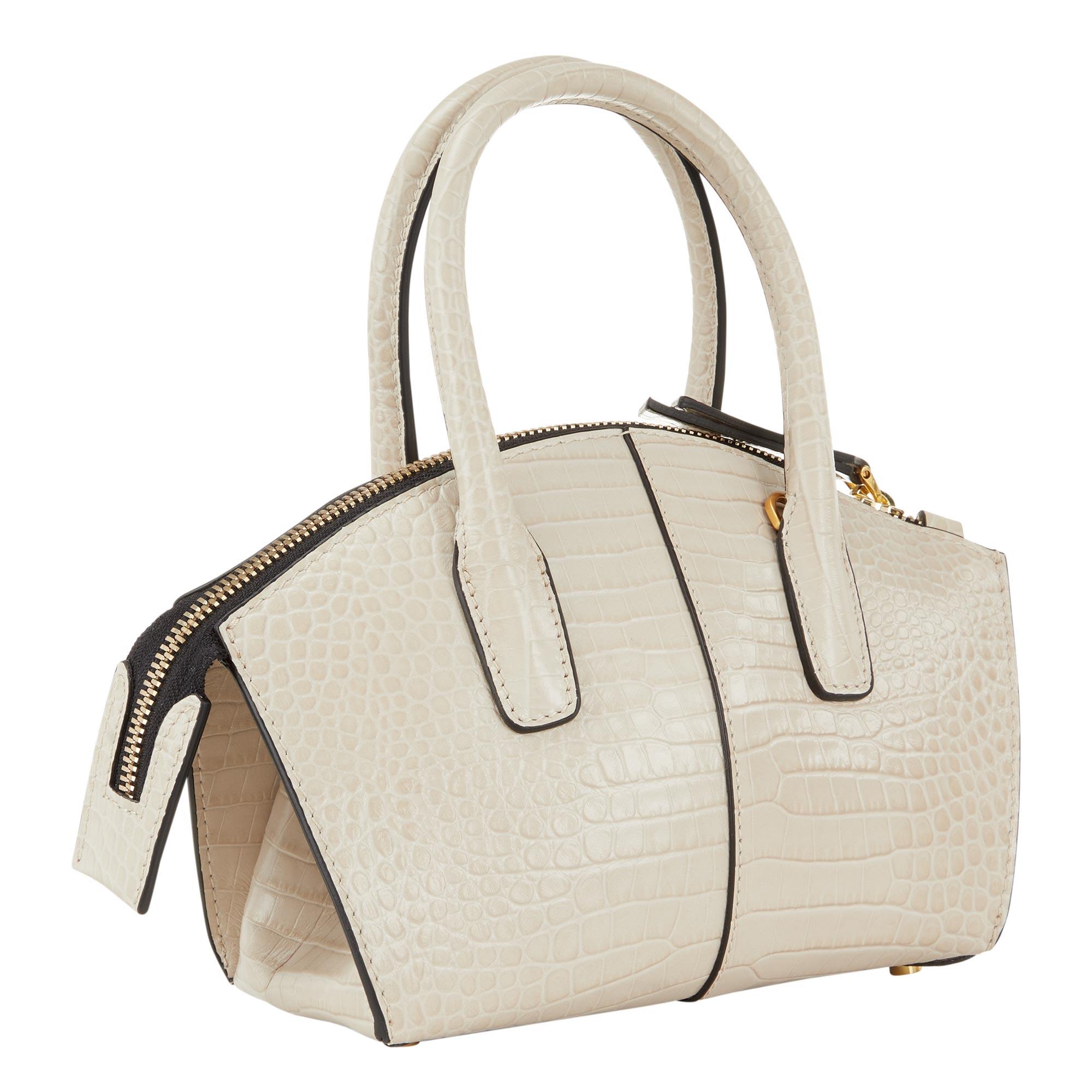 Structured Croc Embossed Mini Bowling Bag